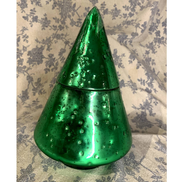 Hallmark Mercury Glass 8.5" Pine Tree Christmas Candle - Picture 1 of 6